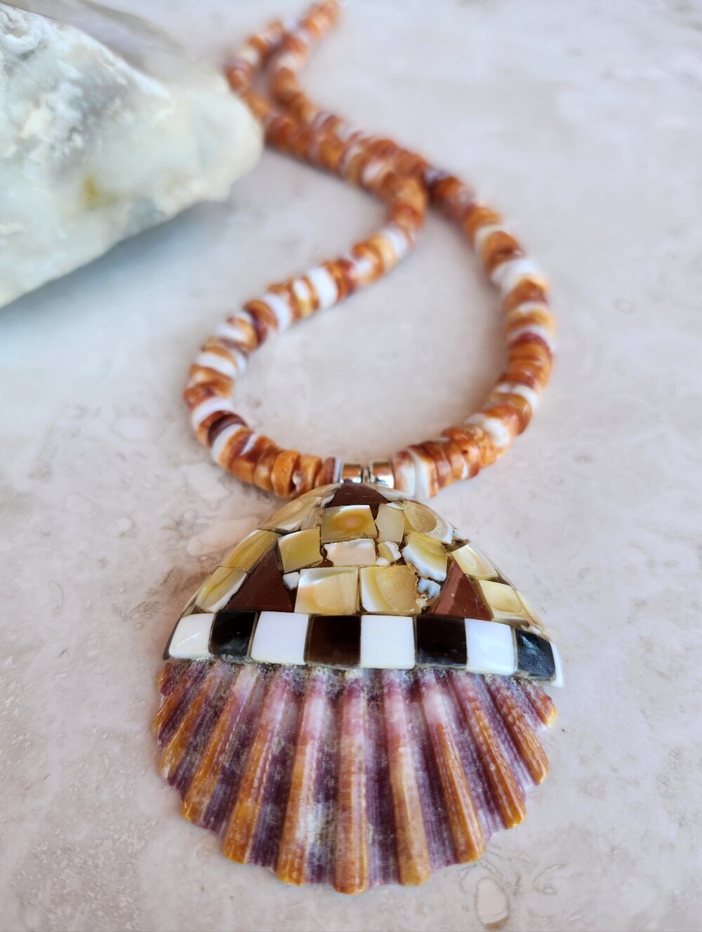 Sterling Silver Native Vintage SPINY OYSTER necklace